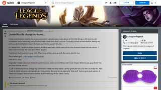 
                            9. I asked Riot to change my name... : leagueoflegends - Reddit