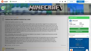 
                            11. I believe that Optifines website has a leak : Minecraft - Reddit