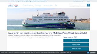 
                            7. I can log in but can't see my booking or my Multilink Pass ... - Wightlink