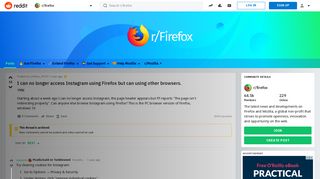 
                            4. I can no longer access Instagram using Firefox but can using other ...