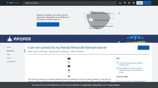 
                            11. I can not connect to my friends Minecraft Hamachi server - Arqade