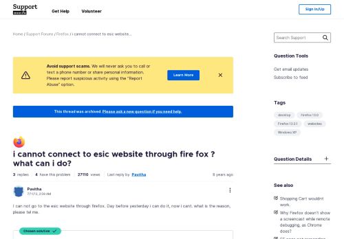 
                            7. i cannot connect to esic website through fire fox ? what can i do ...