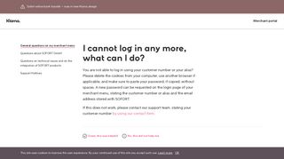 
                            5. I cannot log in any more, what can I do? - Pay now with ... - Klarna