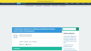 
                            8. I cannot log in anymore to Lufthansa privatebase because I need to ...