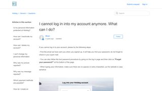 
                            5. I cannot log in into my account anymore. What can I do? – Holidog
