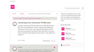 
                            13. I cannot log in to a Technicolor TC7200 router - Internet - DNA ...