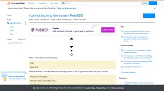 
                            10. I cannot log in to the system FreeBSD - Stack Overflow