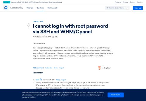 
                            13. I cannot log in with root password via SSH and WHM/Cpanel ...