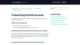 
                            13. I Cannot Log Into My Account – Invoice2go Support - Contact us, we're ...