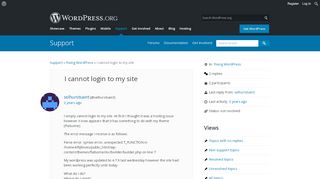 
                            7. I cannot login to my site | WordPress.org