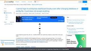 
                            12. I cannot login to wordpress dashboard locally even after changing ...