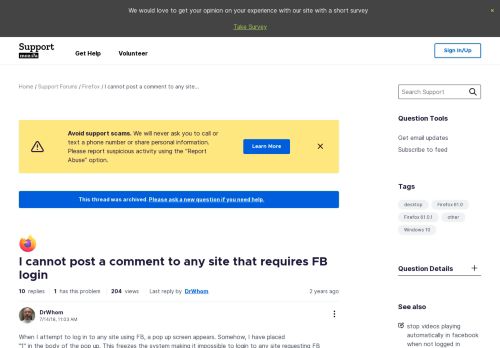 
                            12. I cannot post a comment to any site that requires FB login | Firefox ...