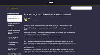 
                            5. I cannot sign in or create an account via web – VRV