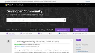 
                            7. I cannot sign in with my Microsoft / MSDN Account - Developer ...