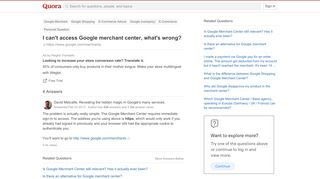 
                            10. I can't access Google merchant center, what's wrong? - Quora