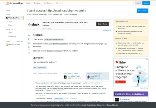 
                            1. I can't access http://localhost/phpmyadmin/ - Stack Overflow