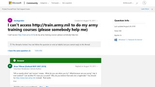 
                            10. I can't access http://train.army.mil to do my army - Microsoft ...