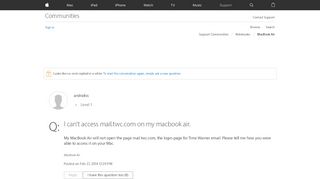 
                            10. I can't access mail.twc.com on my macbook… - Apple Community