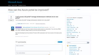 
                            5. I can't access old portal? manage.windowsazure redirects me to new ...