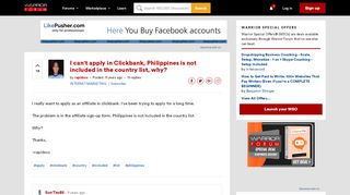 
                            6. I can't apply in Clickbank, Philippines is not included in the ...