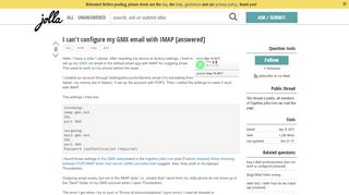 
                            9. I can't configure my GMX email with IMAP [closed] - together.jolla.com