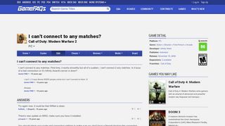 
                            2. I can't connect to any matches? - Call of Duty: Modern Warfare 2 ...