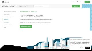 
                            4. I can't create my account | Uber Partner Help