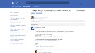 
                            3. i can't get the login page to stop logging me in automatically - Facebook