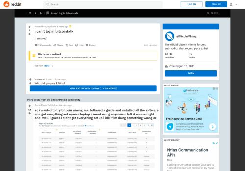
                            12. i can't log in bitcointalk : BitcoinMining - Reddit