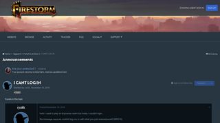 
                            10. I CANT LOG IN - Forum's Archive - Firestorm