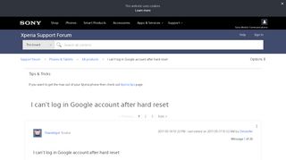 
                            13. I can't log in Google account after hard reset - Xperia Support ...