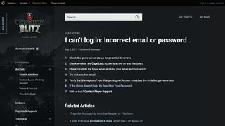 
                            4. I can't log in: Incorrect email or password | World of ... - Wargaming