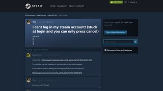 
                            4. I cant log in my steam account! (stuck at login and you can only ...