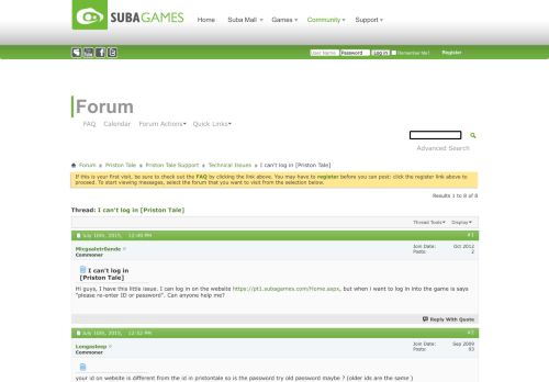 
                            3. I can't log in [Priston Tale] - SUBA Games Forum