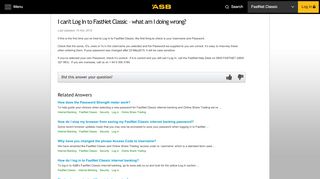 
                            5. I can't Log In to FastNet Classic – what am I doing wrong? - ASB Help