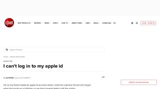 
                            8. I can't log in to my apple id - Forums - CNET