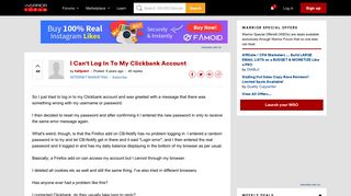 
                            8. I Can't Log In To My Clickbank Account | Warrior Forum - The #1 ...