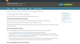 
                            13. I can't log in to online surveys | Online surveys