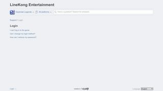 
                            2. I can't log in to the game - LineKong Entertainment Support