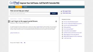 
                            2. I can't log in to the support portal/forums : Improve Your Golf Game ...