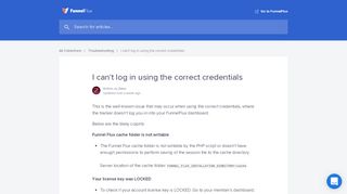 
                            3. I can't log in using the correct credentials | FunnelFlux Help Center