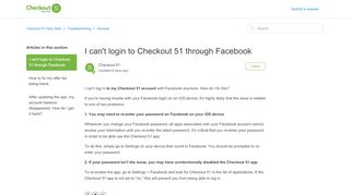
                            10. I can't log in with Facebook anymore. How do I fix this? – Checkout 51 ...