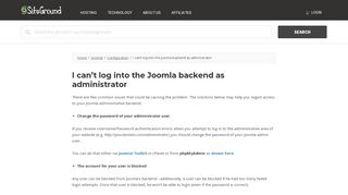 
                            1. I can't log into the Joomla backend as administrator - SiteGround