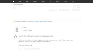 
                            2. I can't log off guest login information s… - Apple Community