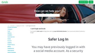 
                            5. I can't login and book - Passenger - Grab