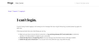 
                            12. I can't login. – Hinge