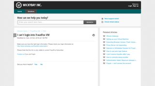 
                            4. I can't login into FraudFox VM : WICKYBAY INC.