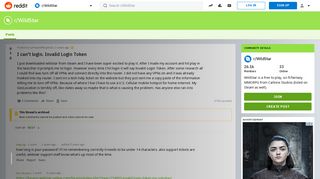 
                            1. I can't login. Invalid Login Token : WildStar - Reddit