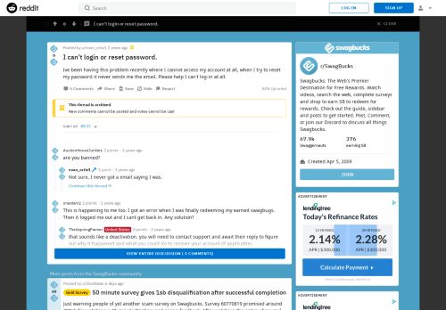 
                            9. I can't login or reset password. : SwagBucks - Reddit