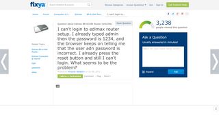
                            9. I can't login to edimax router setup. I already typed - Fixya